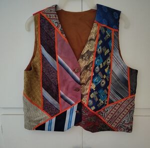 Vintage Patchwork Vest Made With Vintage Neckties